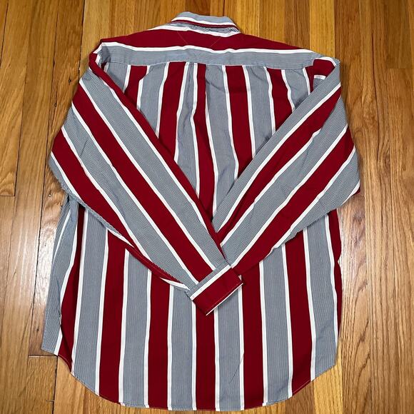 Vintage Tommy Hilfiger Button Up Shirt Large Striped Fade Grunge Distressed - Picture 3 of 11
